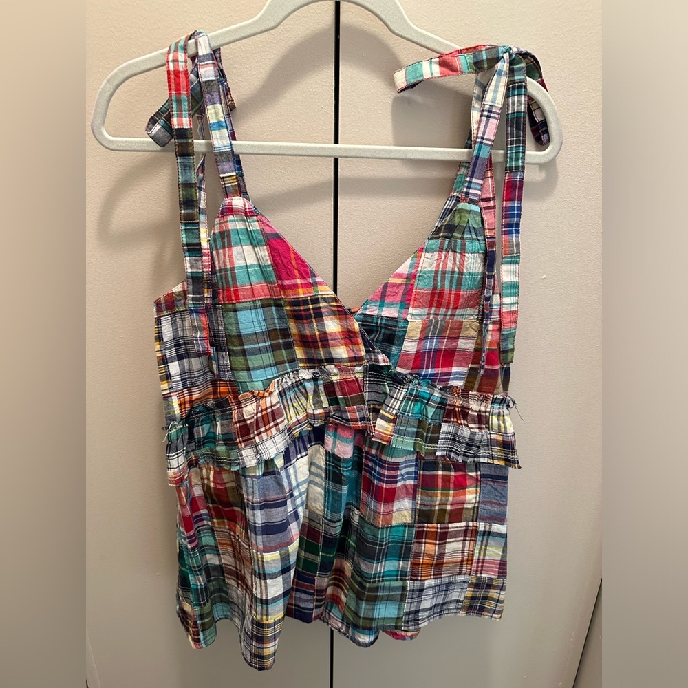 NWT Anthropologie (Pilcro) madras plaid top
